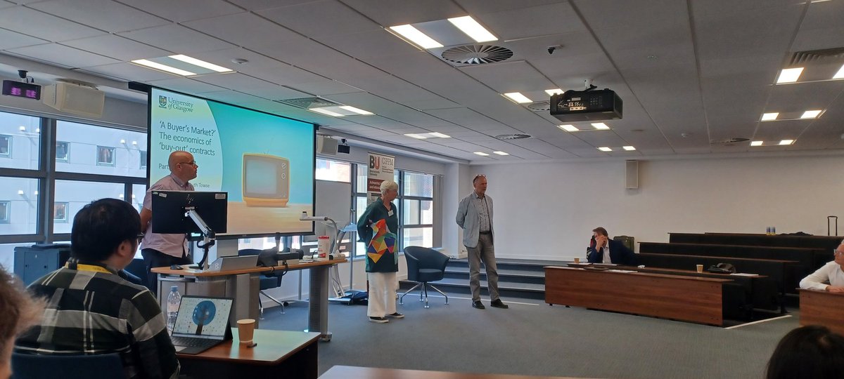 FavalP's tweet photo. Et voilà, la pièce de résistance of @cippm at Bournemouth University #SERCI Prof. Ruth Towse on the economics of buyout contracts https://t.co/csuoVeVna8