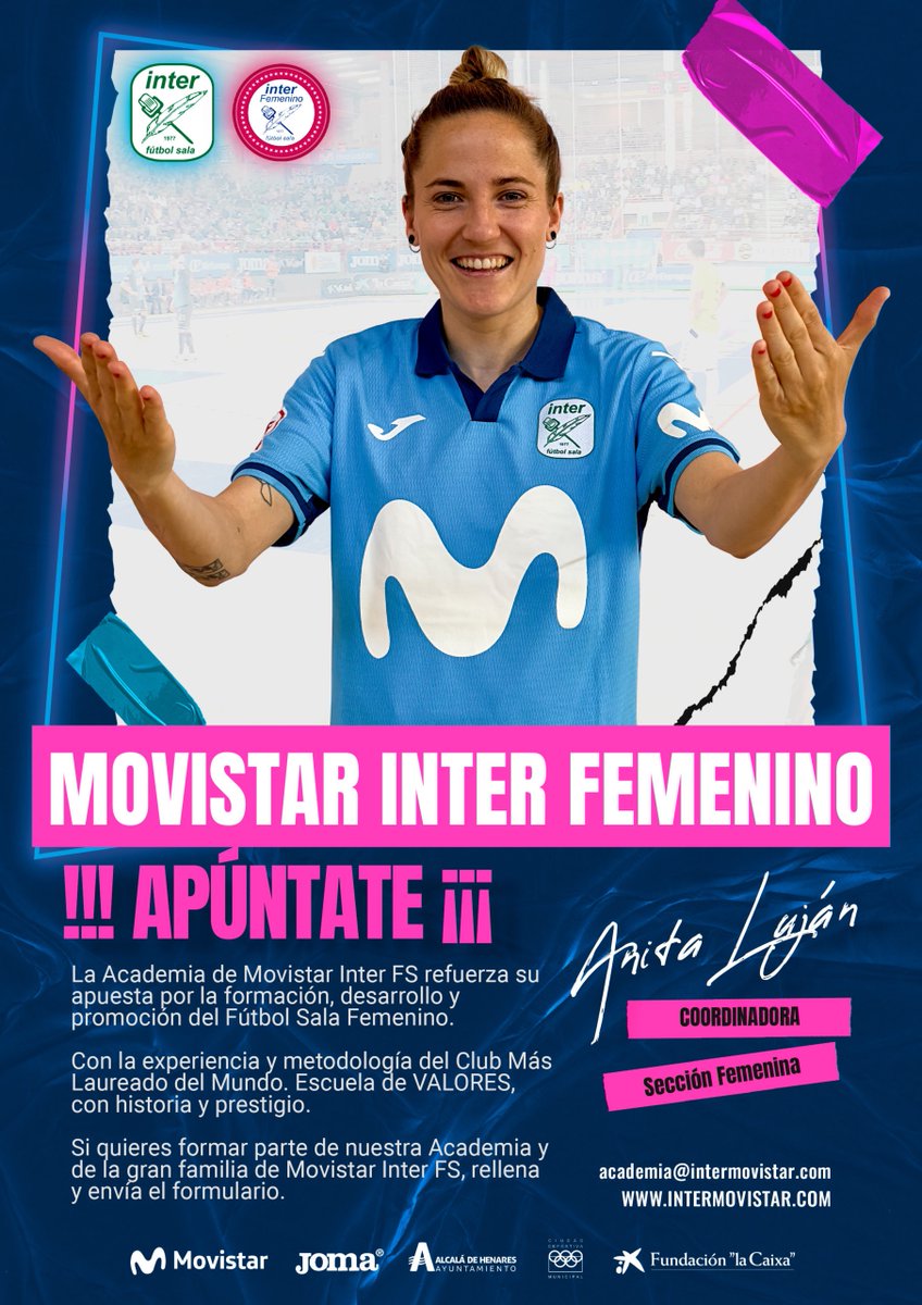 💙 #MovistarInterFS 𝙁𝙚𝙢𝙚𝙣𝙞𝙣𝙤 💜
De la mano de Anita Luján (<a href="/Lujanada/">Anita Luján</a>) 

🤩Si quieres formar parte de la <a href="/AcademiaInterFS/">La Academia Movistar Inter F.S.</a>, al lado de una de las mejores jugadoras del mundo…

ℹ️Solicita más info:
➕intermovistar.com/inter-femenino/