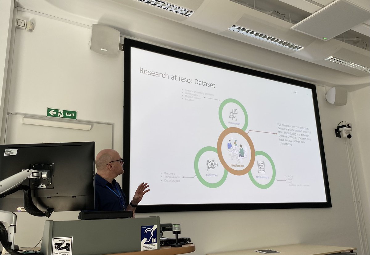 KCLDriveHealth's tweet photo. 👤A special thank you to our first keynote speaker, Michael Ewbank
Principal Scientist #iESO Health sharing your invaluable insight. 🎙️"Using deep learning models to understand the relationship between therapy content and treatment outcomes” https://t.co/ZKoGvX9zAY