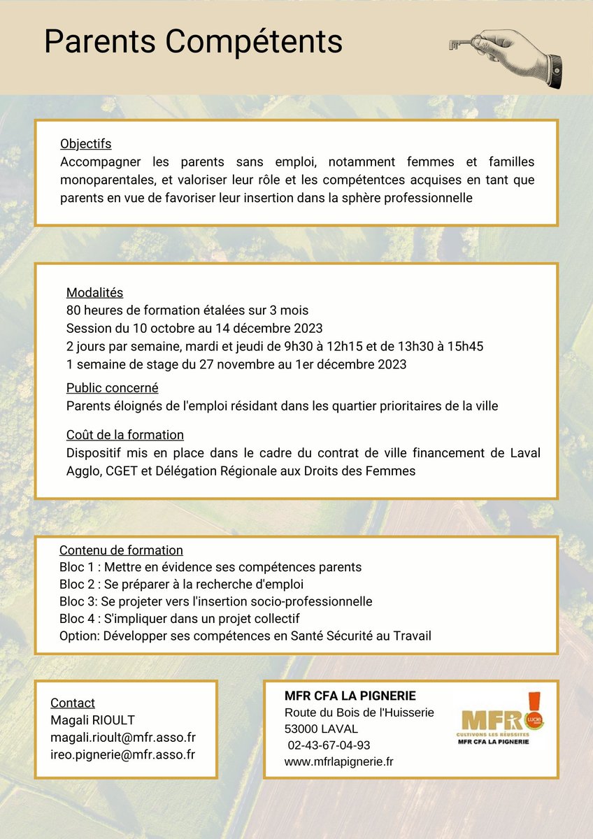 MFR Pignerie (@mfrpignerie) on Twitter photo A partir d'octobre 2023, la <a href="/MFRPignerie/">MFR Pignerie</a> proposera une nouvelle formation afin de répondre aux besoins du territoire...
Pour plus d'information, contactez-nous 👇
MFR : établissement privé A partir d'octobre 2023, la <a href="/MFRPignerie/">MFR Pignerie</a> proposera une nouvelle formation afin de répondre aux besoins du territoire...
Pour plus d'information, contactez-nous 👇
MFR : établissement privé