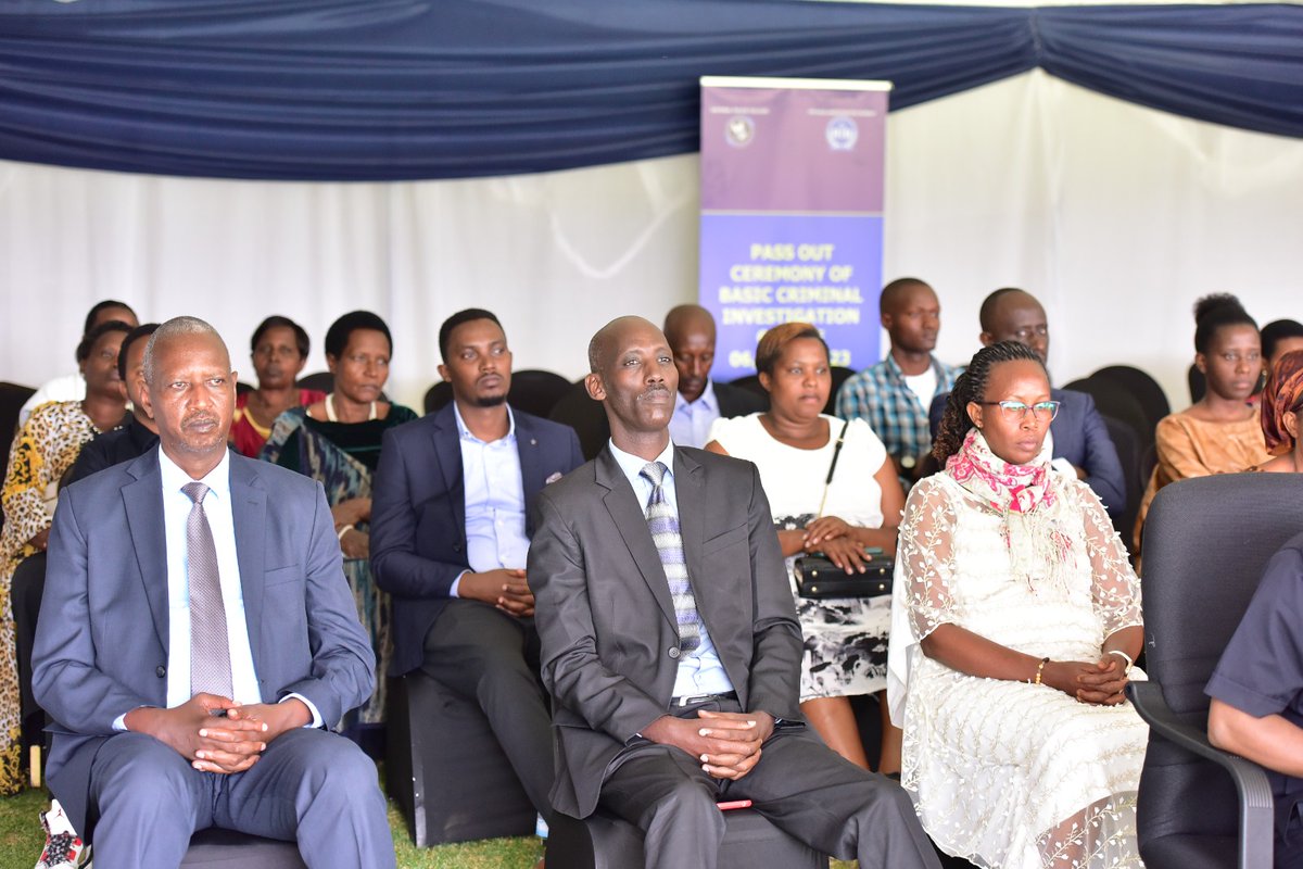 RIB_Rw's tweet photo. #HappeningNow: 

Hon. Minister @Rwanda_Justice @eugirashebuja1 and Secretary General of RIB @JRuhunga are here at the National Police College (NPC) in @MusanzeDistrict , to officiate the graduation ceremony of Basic Criminal Investigation Course intake 6. https://t.co/Em10eaLwUi