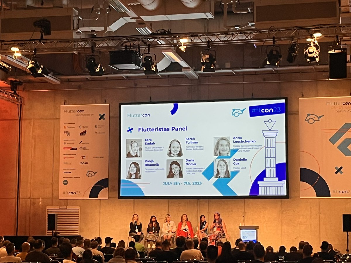 J_Akello's tweet photo. ๐Amazing @flutteristas panel session today at @FlutterconEU ๐ฅณ
Glad to be part of the Community (since 2019๐ค) with amazing supportive peeps in all aspects๐๐พ.
The panel discussion was amazing๐ฅ. Good job yโall ๐คฉ
#flutteristas #ftcon23 #flutterConBerlin #flutter #WomenInTech https://t.co/PKmEkWPlel