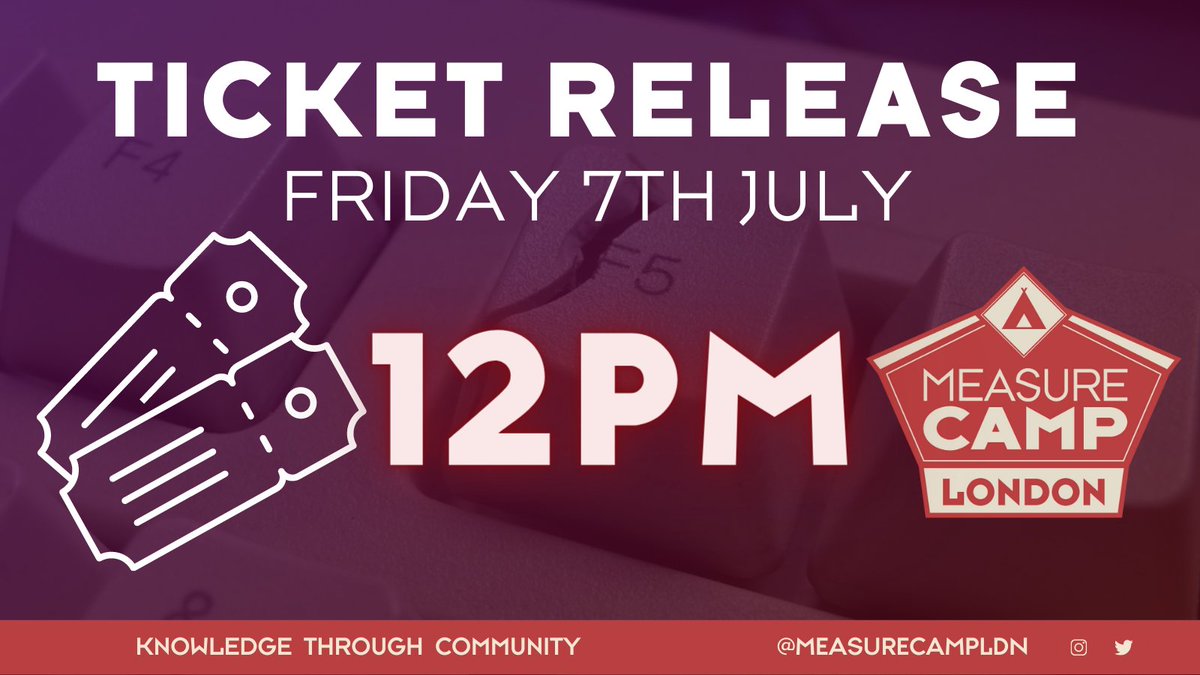 The next ticket release is today (Friday 7/7/23) 12pm - Please share with your colleagues and friends in data, data science, analytics and digital marketing. TICKETS HERE MeasurecampLondon16.eventbrite.co.uk @annatlewis @CEanalytics @charlesmeaden @DodoNerd @craptalks_ @tgwilson @SimoAhava