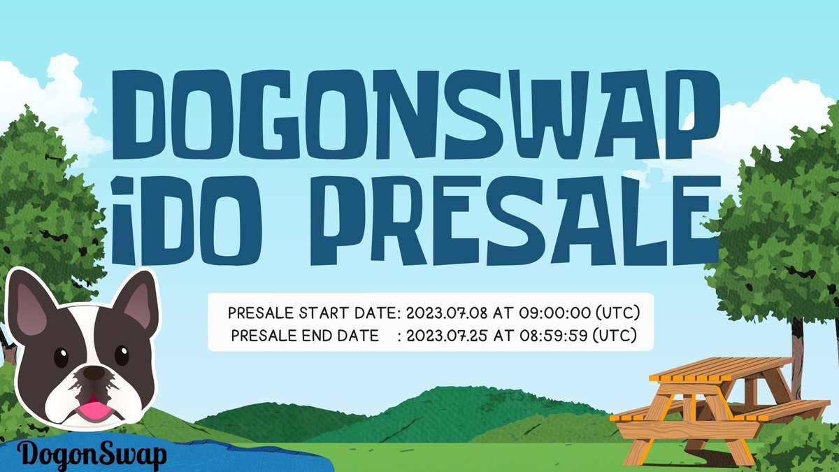 ⚡️ Exciting news! DogonSwap is gearing up for a IDO launch soon  
🔥 Don't miss out on this opportunity to join one of the fastest-growing projects 
💎 Stay tuned for more updates

⭐️ IDO Presale Price: 0.01USDT 
Start date: 2023.07.08
End date: 2023.07.25
dogonswap.com/IDO