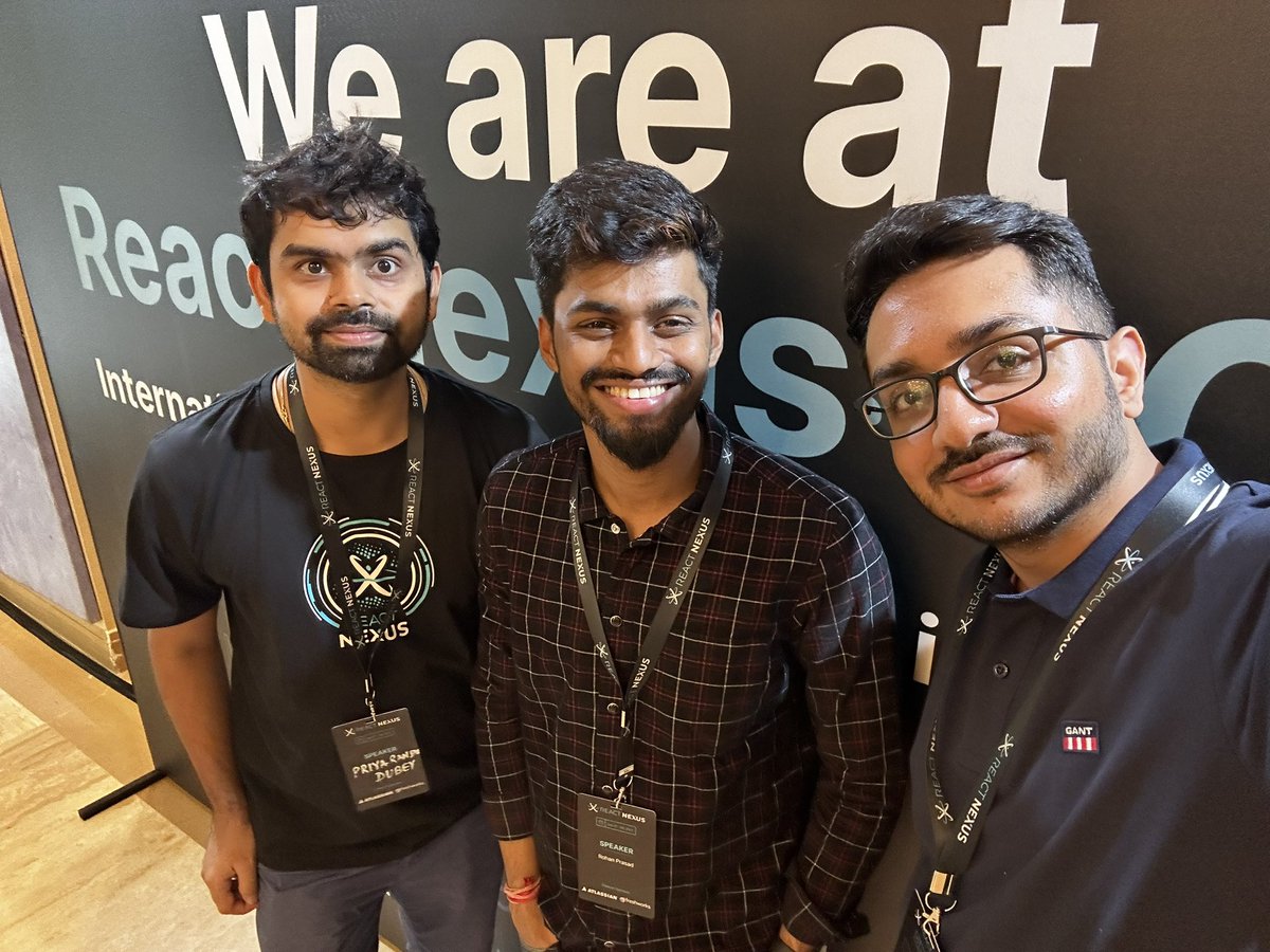 yomeshgupta's tweet image. Always delightful to meet good folks!
@rohanpdofficial @TechiePriyaRnjn 😄
#ReactNexus2023 #reactnexus