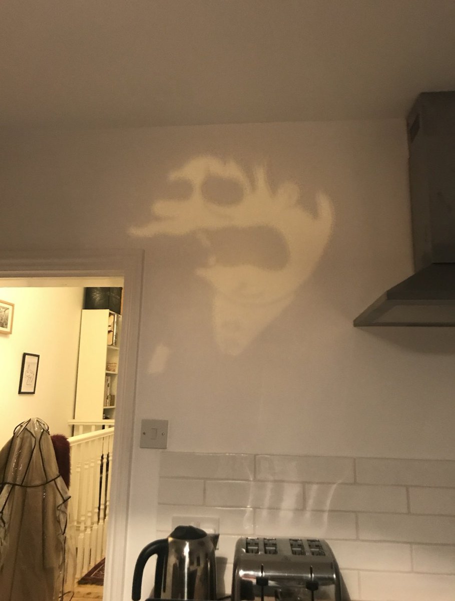 That time I hung my lovely gold Barney Gumble sign in the kitchen but quickly had to find a new place for it thanks to its terrifying reflection