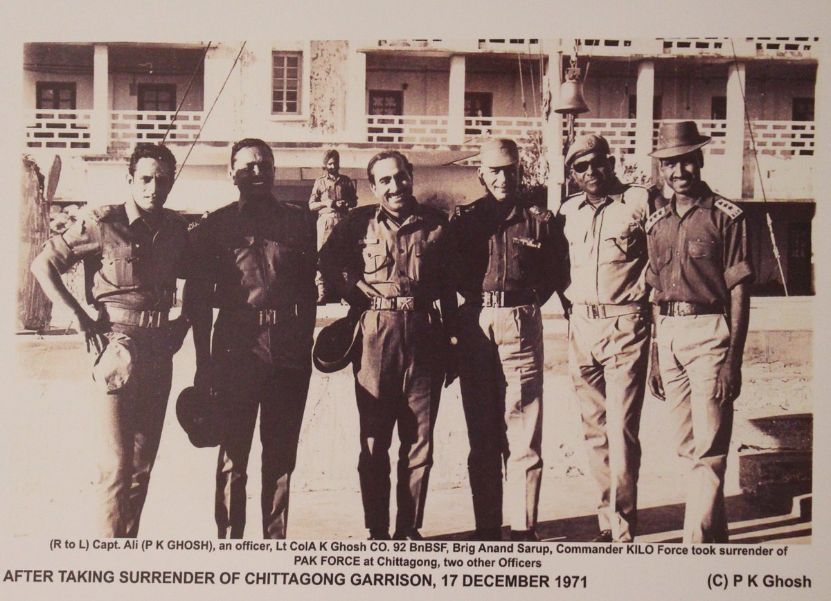 BSF_India's tweet photo. Director General & All Ranks of Border Security Force condole the passing of Sh Parimal Kumar Ghosh, DIG (Retd), and pay tributes to his stellar role in the 1971 Liberation War of Bangladesh.

Sh P K Ghosh joined Border Security Force in Aug 1970, (after having been commissioned into the Regiment of Artillery, Indian Army, in Feb 1965), and served in Jammu & Kashmir,Tripura, Meghalaya and all other North Eastern states. 

Sh P K Ghosh (operating under the name Captain Ali) played a significant role during the early stages of Bangladesh Liberation War and is credited with a number of operations that enabled the Mukti Bahini against the West Pakistani forces. He also served as a senior Diplomat in the Indian Embassy, Paris apart from serving in various parts of the country.

#JaiHind
