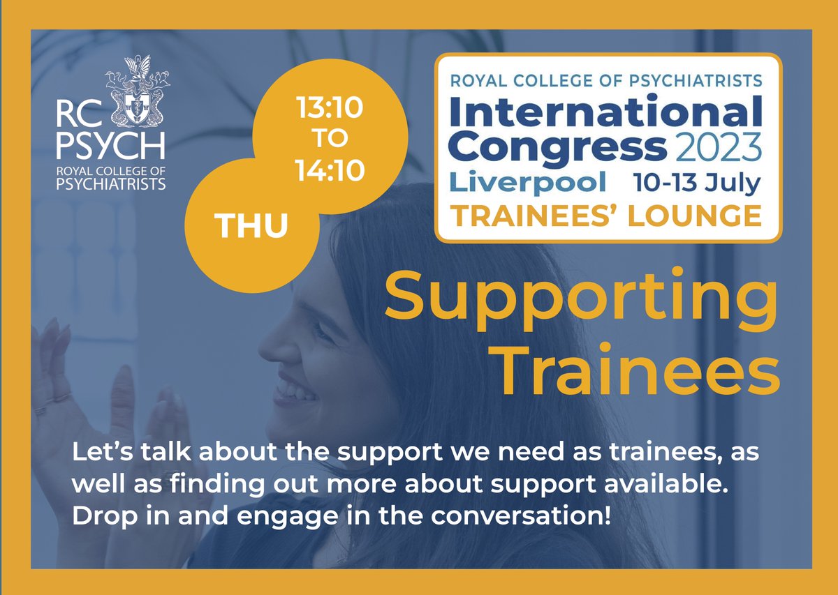 Our final #RCPsychIC Trainees' Lounge this year is 'Supporting Trainees' with our special guests, the College's Psychiatrists' Support Service (PSS). Drop in and let's talk about trainee wellbeing! ⭐️ @rcpsych @rcpsychTrainees