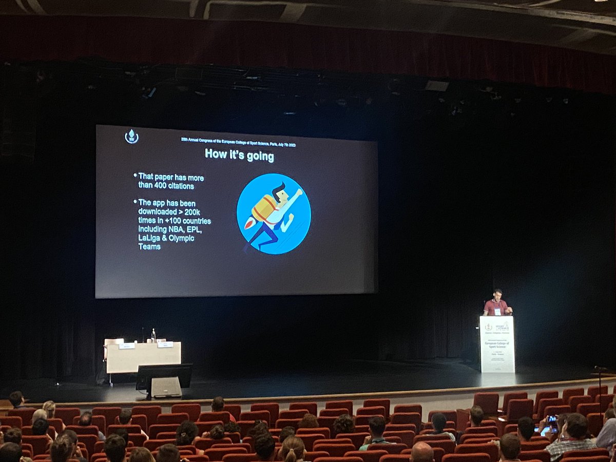 lahti_johan's tweet image. Informing, entertaining, and inspiring presentation by @balsalobrephd on his journey with my jump lab app and the use of AI at #ecss2023