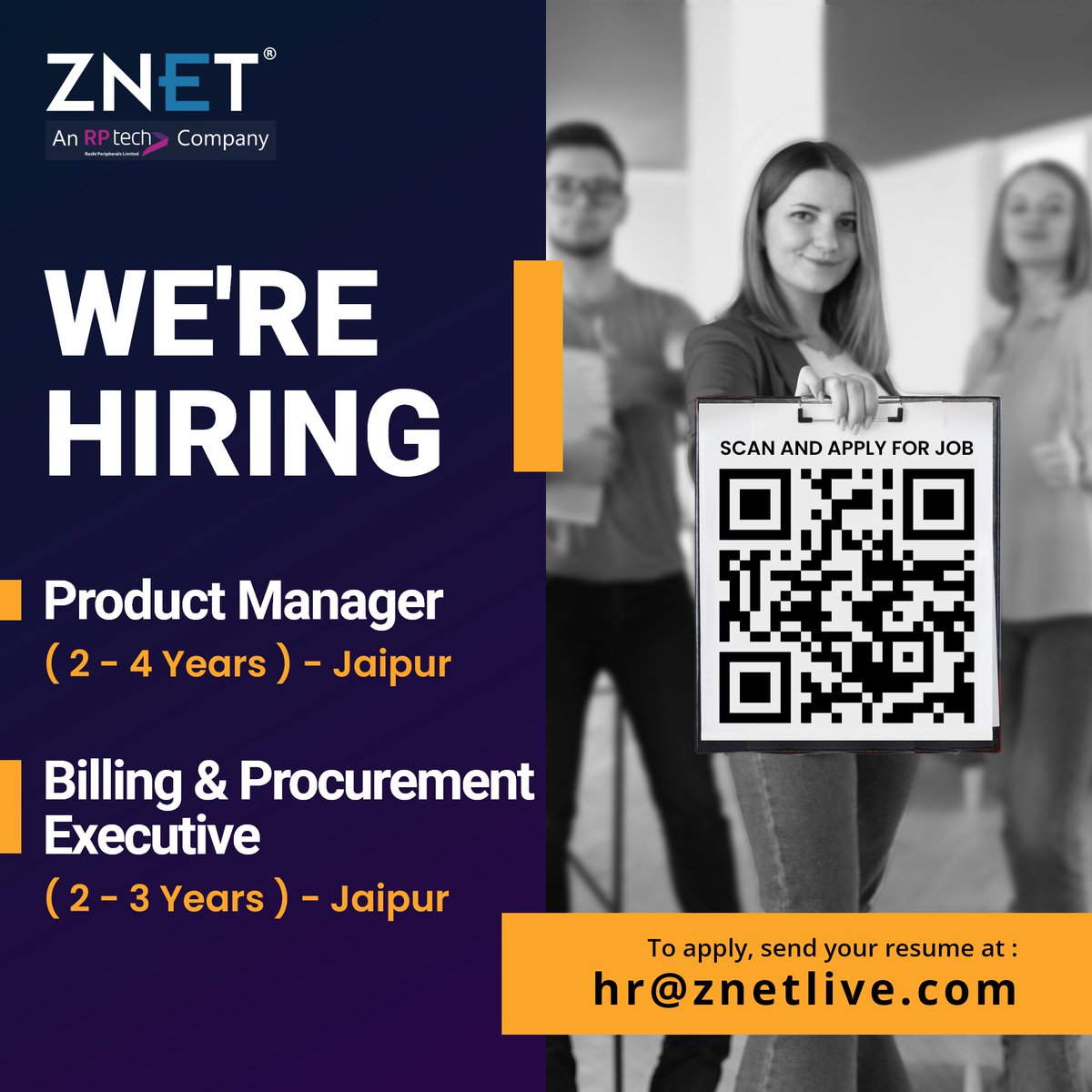 Join ZNet and be part of our innovative team! Apply now at hr@znetlive.com. 

#jobopening #careeropportunity #ZNetCloud