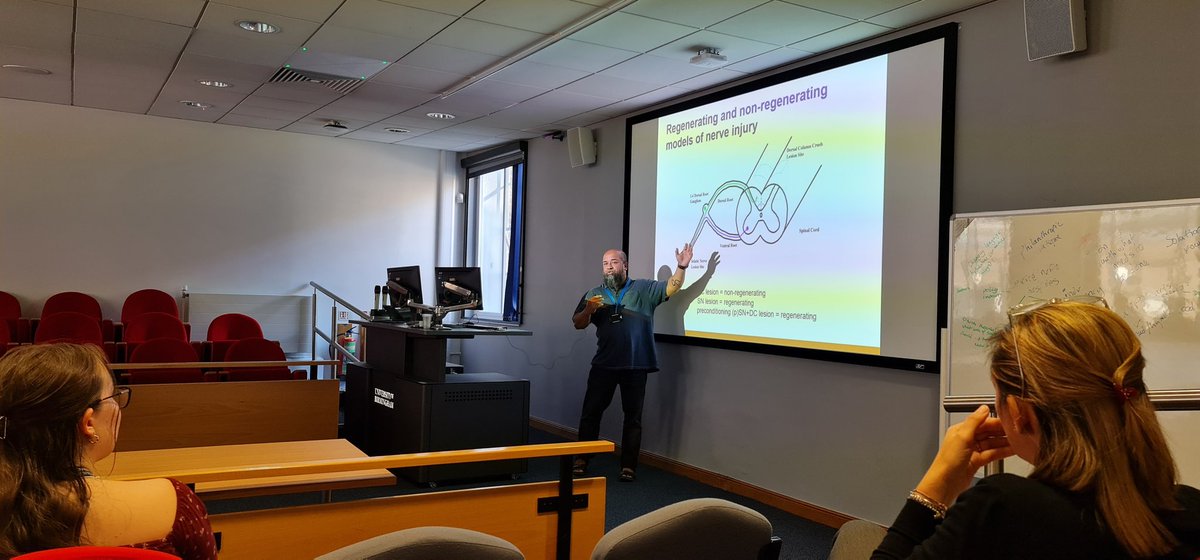 abhinahikarega's tweet photo. Excellent talk by Prof. Ahmed @Neuro_Dr_Brum at the #Neurogenetics symposium @unibirm_MDS on #RTN3 inhibition and the role of #protrudins in promoting #CNS axonal #regeneration and his translational research for novel treatments of traumatic brain and spinal cord injuries. https://t.co/9uMZywoIbd