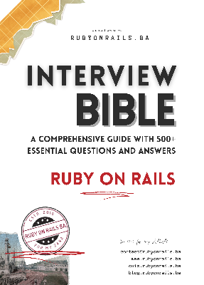 Unlock the secrets of mastering Ruby on Rails interviews! 🗝️📚 'The Ruby On Rails Interview Bible 2023' . Say goodbye to interview jitters and hello to job offers! 💼💯 #RoRInterviews #JobSuccess #interview #job #ruby #jobs #interviews #jobinterview interviewbible.odoo.com/r/Up7