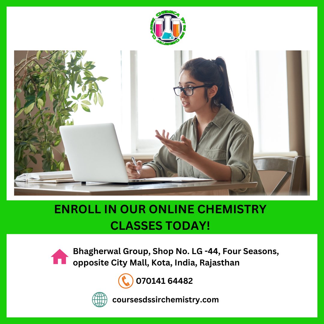 🌟 Don't miss this chance to unlock the wonders of chemistry from the comfort of your own home. 

#chemistry #onlineclasses #education #science #learning #chemistryclass #chemistryeducation #onlineschool #distancelearning #chemistrylove