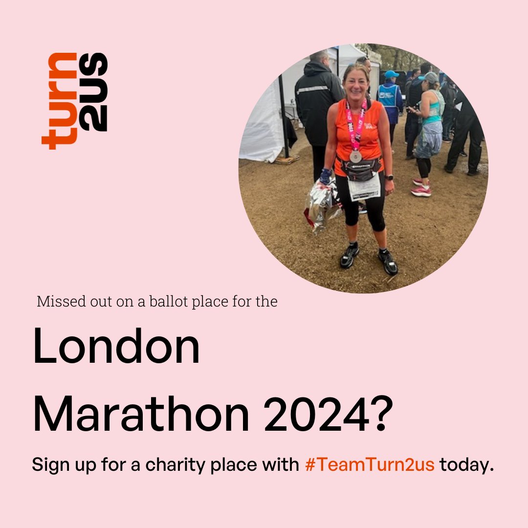 turn2us_org's tweet photo. Missed out on a London Marathon 2024 place in the ballot? 🏃‍♀️🏃‍♂️

Don’t worry. You can still run the iconic Marathon with #TeamTurn2us! 

Register your interest here: https://t.co/AuSU30skBR? https://t.co/iRj55Ejmbb