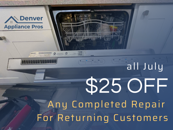 DAppliancePros's tweet photo. At Denver Appliance Pros, we're excited to have you as a returning customer. To express our appreciation, we're offering you $25 off any completed repair. Our skilled technicians will ensure your appliances are functioning optimally.Don't miss out on this opportunity;call us now! https://t.co/0l3kMYelqy