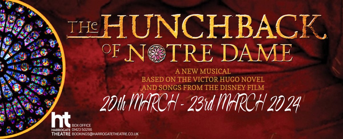 We are excited to announce that we will be putting on an additional performance of the Hunchback of Notre Dame. Opening on the 20th of March 2024. 
#musicaltheatre #harrogatetheatre #hunchbackofnotredamemusical #disney #ticketsonsalesoon