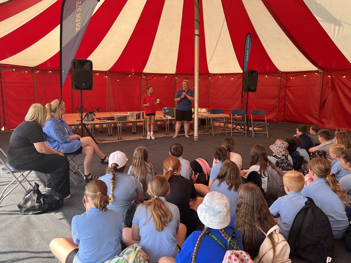TataSteelPackag's tweet photo. #TataSteel in the Big Top!🎪

Recently our packaging team ran a mini packaging recycling workshop at the Pontarddulais pre-summer festival education day. We introduced the lifecycle of the food can to around 90 students.

What a fun day out!

#steelpackaging #recycling https://t.co/rn0emRLK8a