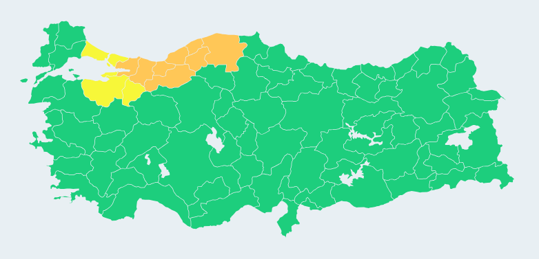 AFADBaskanlik's tweet photo. ⛈️⛈️⛈️

@meteoroloji_twi 'den alınan son bilgilere ve yapılan değerlendirmelere göre; Batı Karadeniz’de Yerel Aşırı Yağışlara ve Marmara’nın Doğusunda Yerel Şiddetli Yağışlara Dikkat!

📍 Bu gece saatlerinden sonra; Zonguldak, Düzce ve Bartın’da yerel olarak şiddetli ve aşırı, 08.07.2023 Cumartesi sabah saatlerinden itibaren Bolu, Karabük ve Kastamonu çevrelerinde kuvvetli ve yer yer çok kuvvetli, Cumartesi gece saatlerinden itibaren Kastamonu’nun kuzey ilçelerinde yerel olarak şiddetli ve aşırı sağanak ve gök gürültülü sağanak yağış bekleniyor.

📍 08.07.2023 Cumartesi sabah saatlerinden itibaren; İstanbul, Bursa, Yalova ve Bilecik’te yerel olarak kuvvetli, Kocaeli’de çok kuvvetli, Sakarya’da şiddetli, Sakarya’nın doğu ilçelerinde aşırı  sağanak ve gök gürültülü sağanak yağış bekleniyor.

⚠️ Vatandaşlarımızın sel, su baskını, heyelan, yıldırım ve ulaşımda aksamalar gibi olumsuzluklara karşı dikkatli olmasını önemle hat��rlatıyoruz.