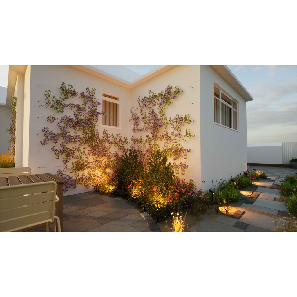 NorthHillDesign's tweet photo. The modern garden lightings along the side of the house and evergreen climbers up the walls, create an eyecatching space!👀

#glasgow #edinburgh https://t.co/uxR1ZvCRtN