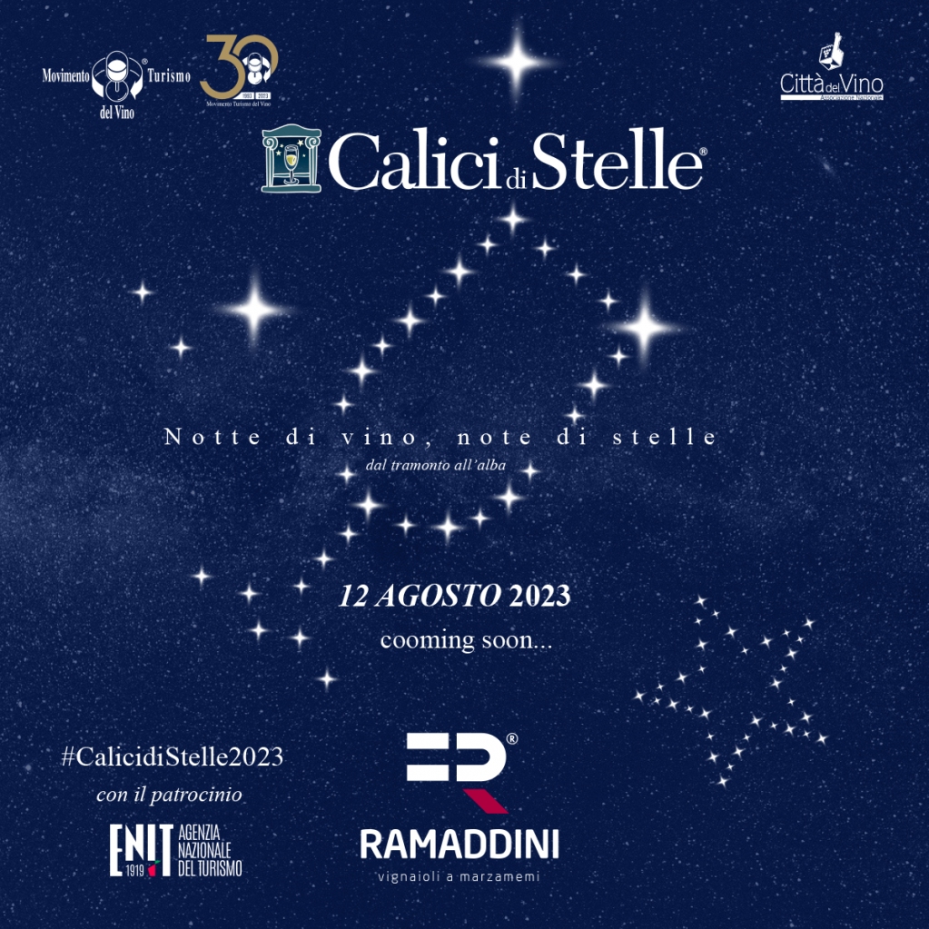 ViniRamaddini's tweet photo. Il 12 agosto torna Calici di Stelle, la serata in cui i brindisi puntano al cielo. Curiosi di sapere di sapere di più? Stay tuned! https://t.co/htCgtBvgJN