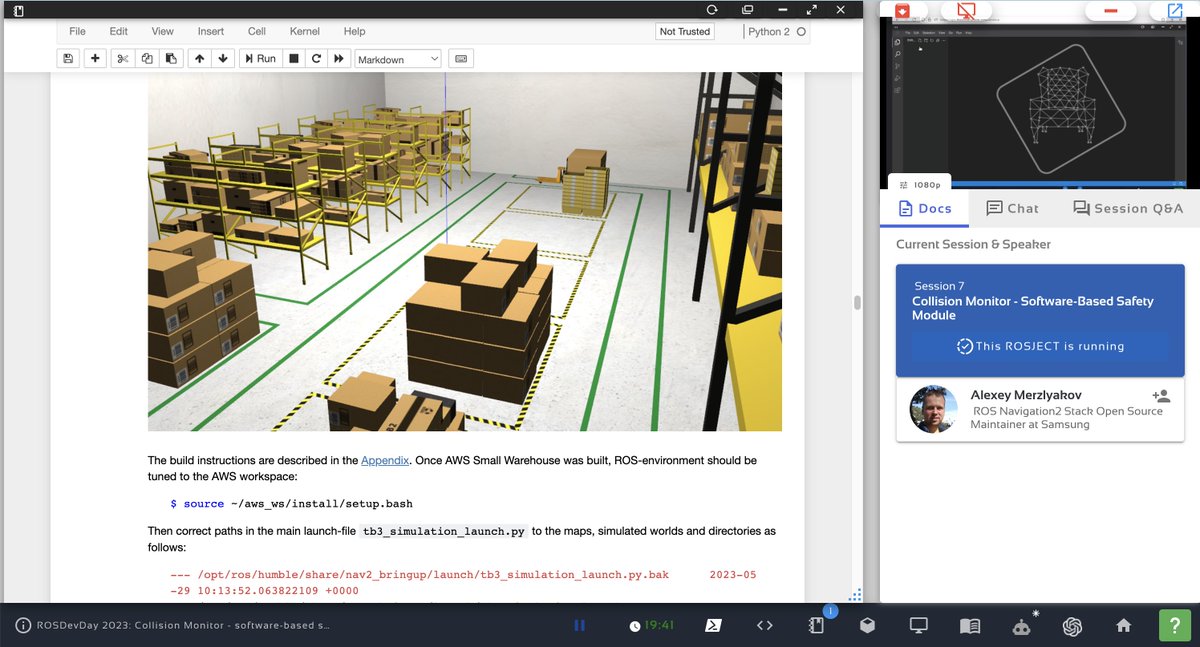 _TheConstruct_'s tweet image. Excited for #ROSDevDay! 🤖 Join us as Alexey Merzlyakov presents the collision monitor in #Nav2 - a new feature of the Navigation 2 system, enabling early collision prediction and proactive prevention. ROSDevDay.com🚀

#ROS #Robotics #Conference