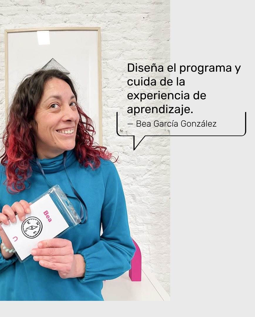 La Directora de Experiencia de Aprendizaje de La Nave @BeaGarciaGzlez, trae todo su bagaje diseñando y coordinando formaciones para profesionales de la innovación. Ha diseñado el programa de este año y acompañará el día a día de los grumetes.