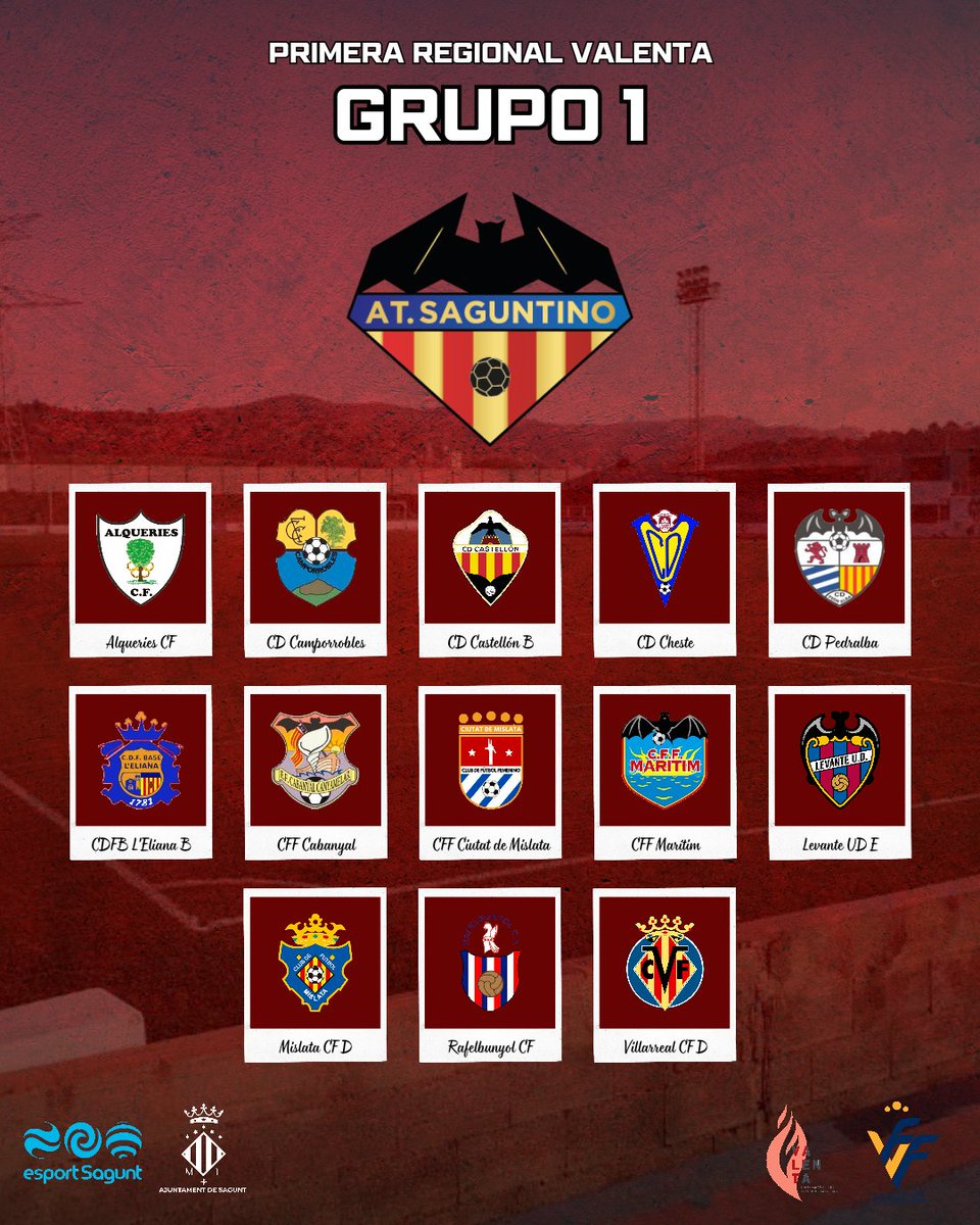⚽ 𝐅𝐄𝐌𝐄𝐍𝐈𝐍𝐎

El <a href="/AtSaguntinoFem/">AT. SAGUNTINO FEM</a> también  conoce a sus rivales para la campaña 2023-2024. ❤️💙⚔️

Competirá en el grupo 1 de #PrimeraRegionalValenta tras el ascenso cosechado en el curso 22/23. 💪🏼