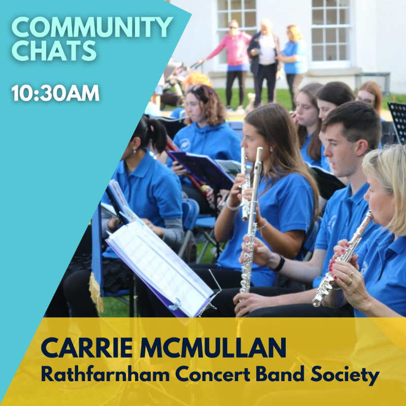 This morning on #CommunityChats @carrie_mcmullan chats to Chairperson of the @rathfarnhamband Ciarán Ahern about receiving the @sdublincoco Mayor's Community Hero Award for their musical contribution to the community. Music by @Adore_Galway. Tune in at 10:30am!