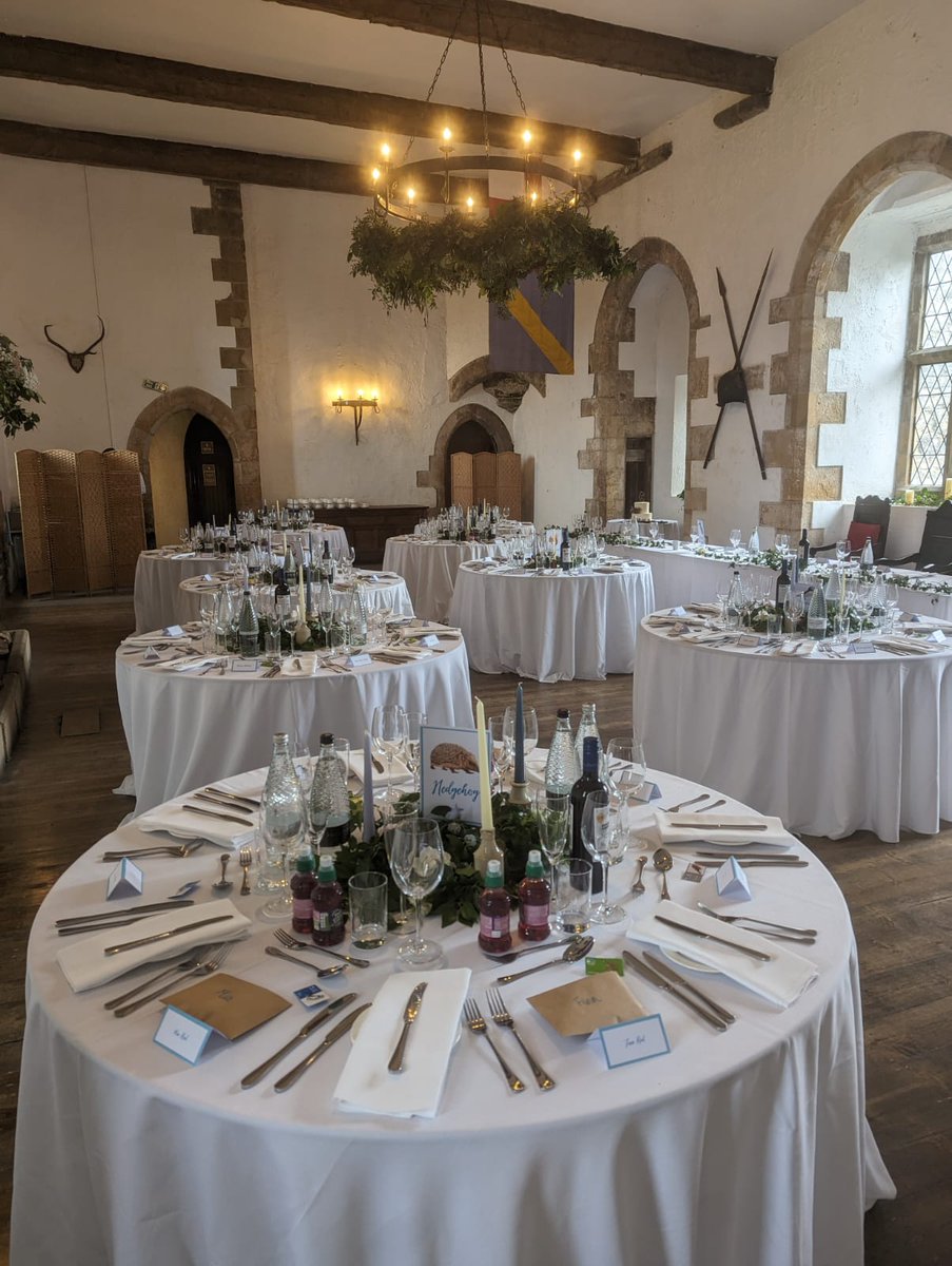 bolton__castle's tweet photo. Dine like a King &amp; Queen at your own wedding! This beautiful wedding #boltoncastlewensleydale ensured all the guests felt special &amp; integral to the wedding celebration. Our castle always provides a memorable atmosphere for a summer wedding. 

#summerwedding #castle #countryside https://t.co/Fkj01XPKRX