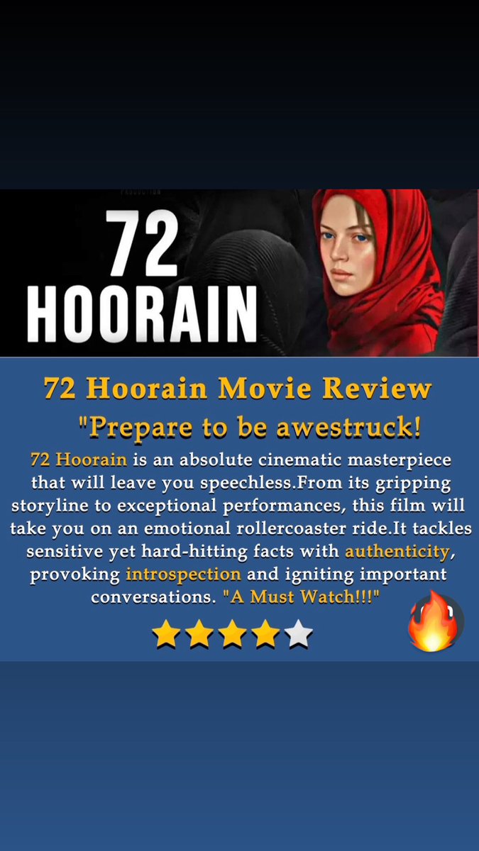 Must watch👍 proud to be a part of it @72Hoorain #72HoorainInCinemas