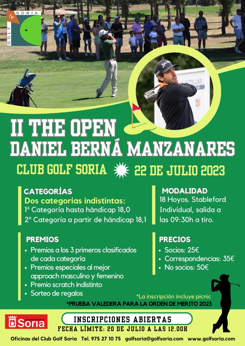 INSCRIPCIONES ABIERTAS‼️
Aquí: golfsoria.com/the-open-danie…