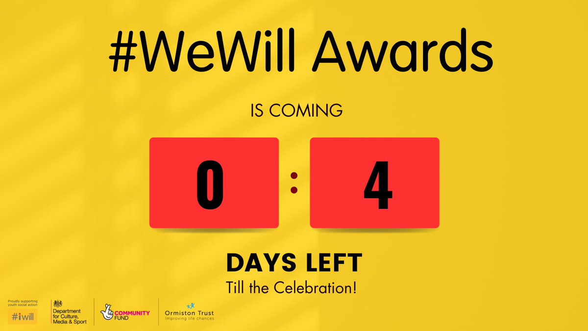 WeWillOrmiston's tweet photo. We’re just a few short days away from hosting our first-ever annual celebratory event the #WeWillAwards! We cannot wait to mark the wonderful achievements across the #WeWill network! 🥳🙌🎉
#WeWillCelebrate #youthsocialaction #TNL #iwillWeek #iwillFund #socialaction #OneOAT https://t.co/9HKUZYJup7