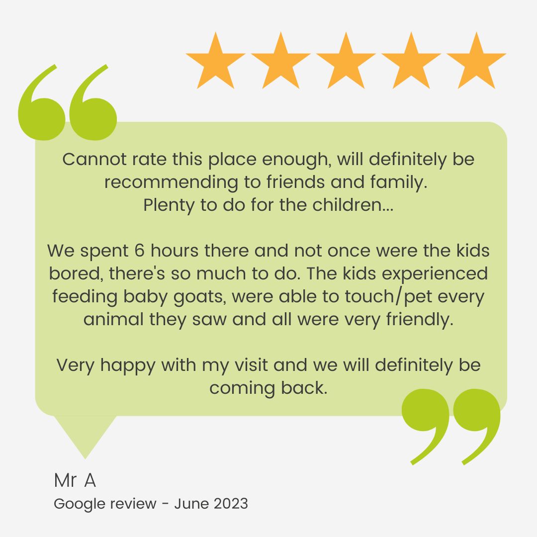 What a lovely review! Always very much appreciated by the team. ☺️

#swindon #wiltshire #oxfordshire #southwest #rovesfarm #thingstodo #kids #toddler #kidsactivities #indoorplay #softplay #familydaysout #farmpark #dayout #familytime #timeforwiltshire #Cotswolds #onthefarm #dayout