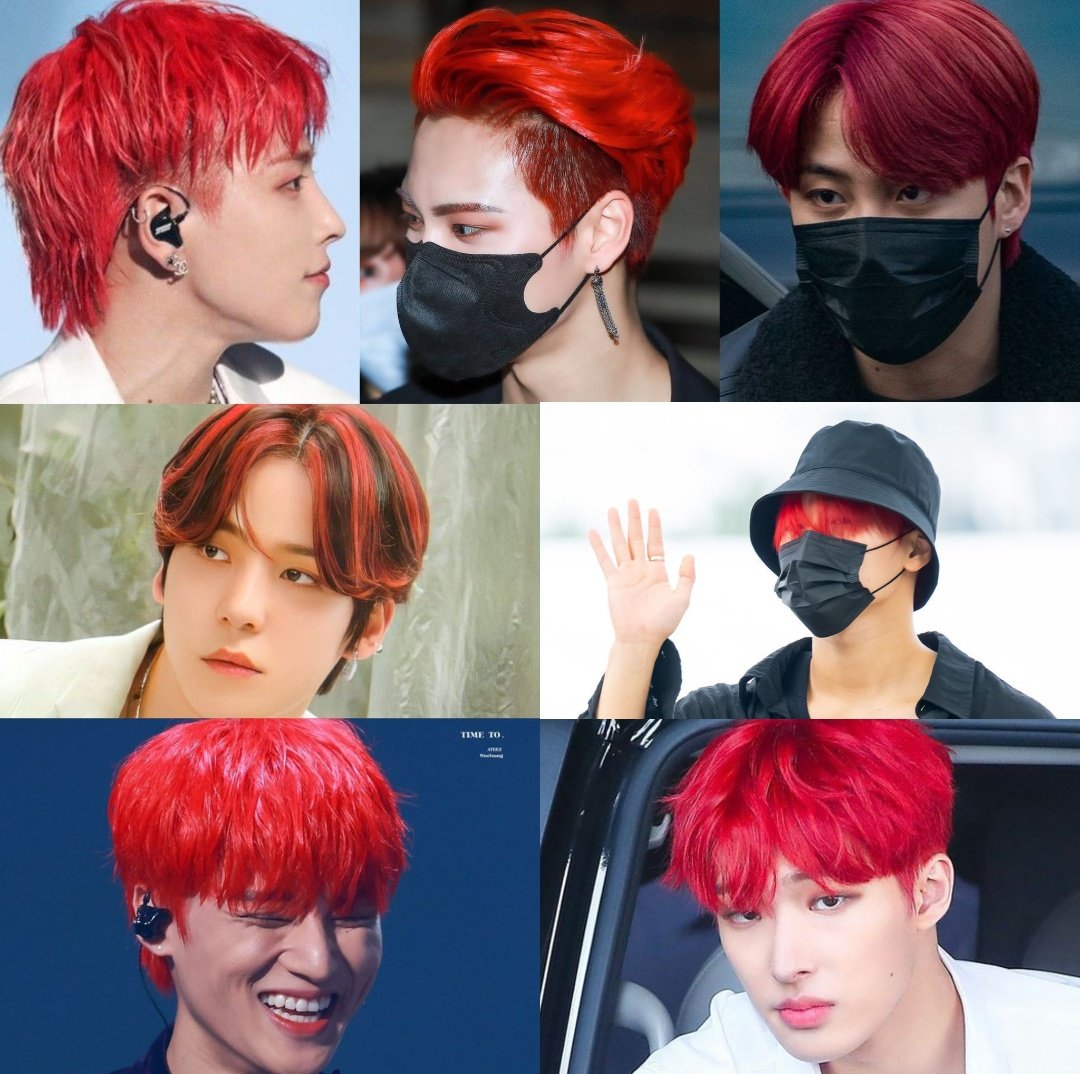 7/8 ateez red hair line. Yeosang pls finish this saga 🥹♥️