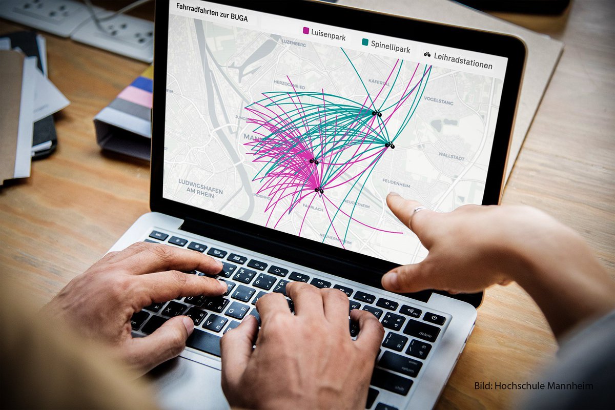 Kleine Werkschau: Studierende der <a href="/UASMannheim/">HS Mannheim kompass</a> zeigen am 21.06. #Visualisierungen von BUGA-Daten in der U-Halle am Stand der MVV. Wann und wo wird Müll entsorgt? Wie viele Besucher*innen nutzen das Fahrrad als Fortbewegungsmittel? Herzliche Einladung! smartmannheim.de/werkschau