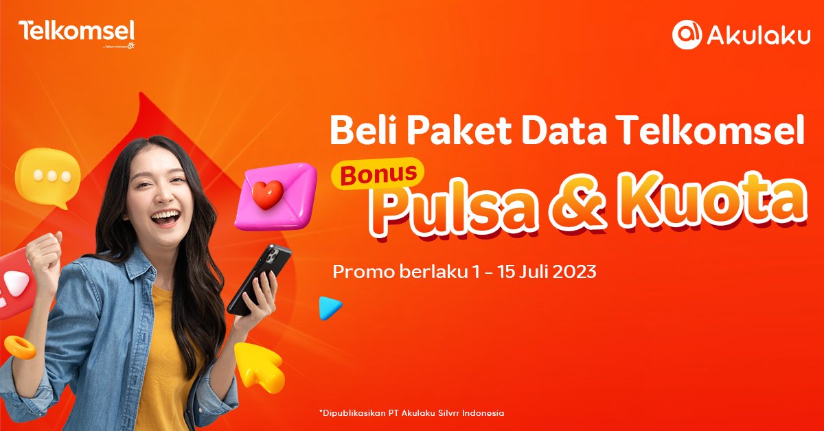 akulakuID's tweet photo. Mau kan beli paket data terus dapet bonus pulsa?🤭
Yuk top up di sini https://t.co/F1SWTMUr72
#PromoTelkomsel #AkulakuIndonesia #PengenApaSemuaBisa #PaketData https://t.co/g70X5MUyAT
