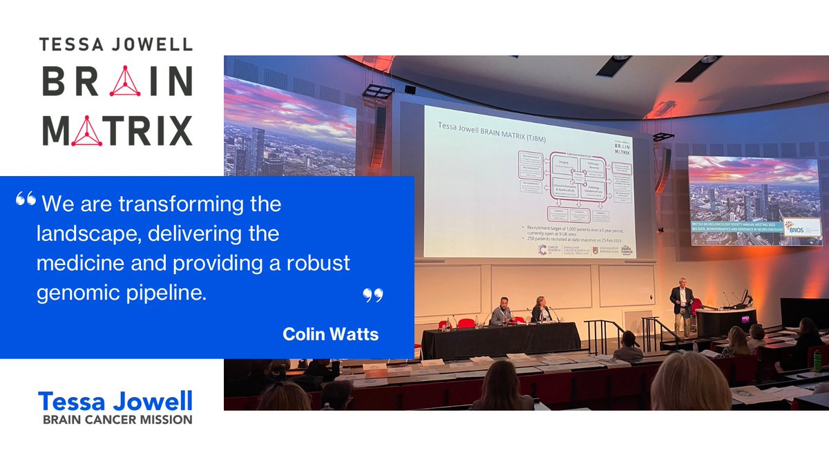 Great to hear <a href="/ProfCWatts/">Colin Watts</a> talking about the Tessa Jowell BRAIN MATRIX platform study <a href="/BNOSofficial/">BNOS</a> conference 
#BNOS2023