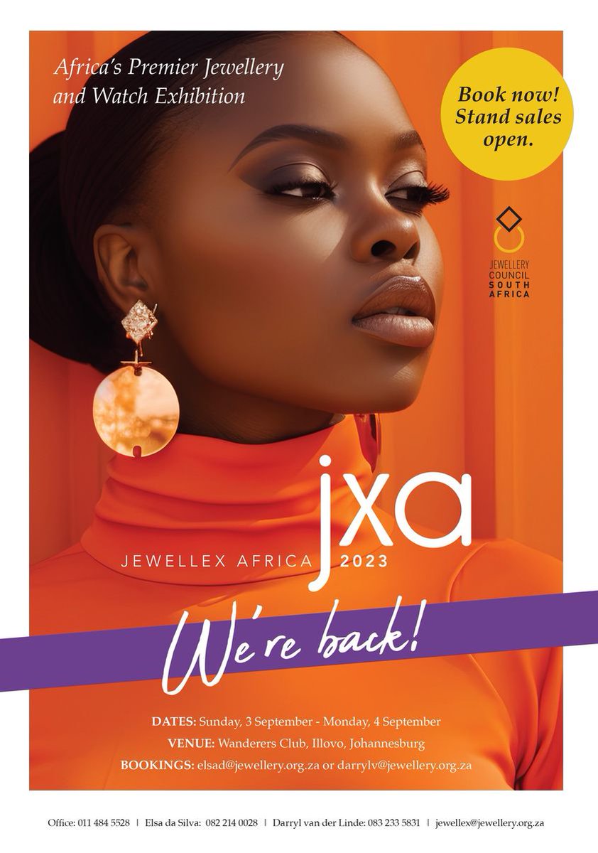 JewelleryAfrika's tweet photo. Great to see this trade show back! Jewellery Afrika will be visiting the show and we look forward to connecting with the jewellery community.
#jewellexafrica #jewellerycommunity #togetherinjewellery #community #empower #together #jewelleryafrika #proudlyafrican #africa #african https://t.co/LgEhD6RDCn