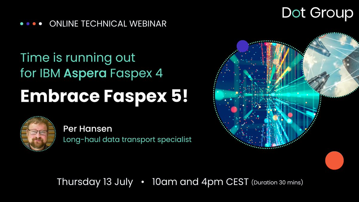 Attention Faspex 4 users: act now! Join our technical webinar as we cover the end of support for Faspex 4 and introduce the game-changing Faspex 5. Register here for the 10am CEST webinar - bit.ly/44ChTK7 - or here for the 4pm CEST session - bit.ly/44xPbKb