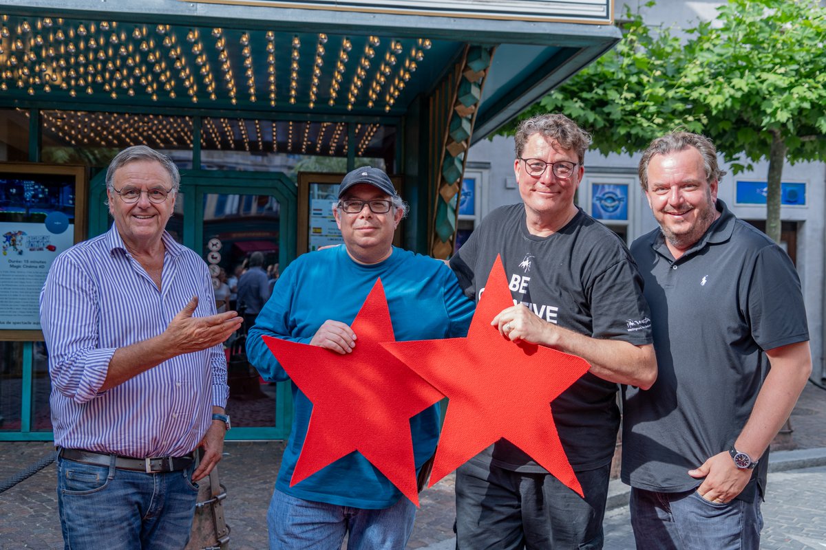 MichaelMack's tweet photo. With two such prestigious guests as Richard Taylor and Rony Abovitz, it was impossible not to induct them into our Walk of Fame in the cinema street in the French area at #EuropaPark. Each of them now has their own star! https://t.co/zGSX28evMx