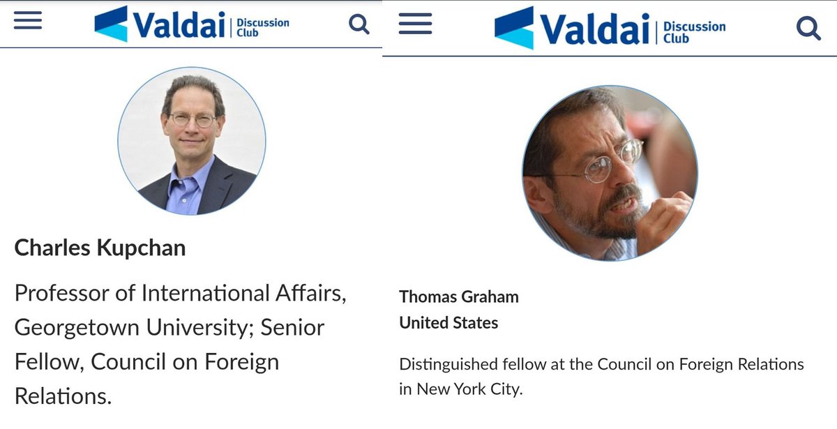 JoannaSays's tweet photo. @Kasparov63 Ok, so two of the former U.S. Diplomats who took it upon themselves to negotiate behind Ukraine's back with Lavrov - Charles Kupchan and Thomas Graham - are salaried Kremlin employees. Valdai Discussion Club is a Moscow-based think tank founded by 4 Russian State institutions. https://t.co/0eVcsI7qZD