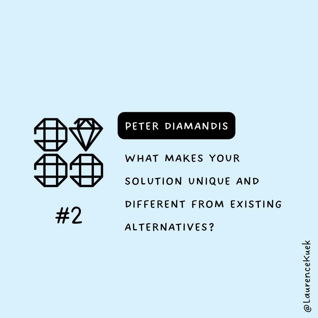 LaurenceKuek's tweet photo. Unique Solutions Matter:
David's app distinguished itself by offering customized, location-based urban farming advice.
Diamandis's question prompts us:
What makes your vision stand out from existing alternatives?
Dig deep. Be unique.
#HolisticGoalSetting https://t.co/XBsIbjUUqO