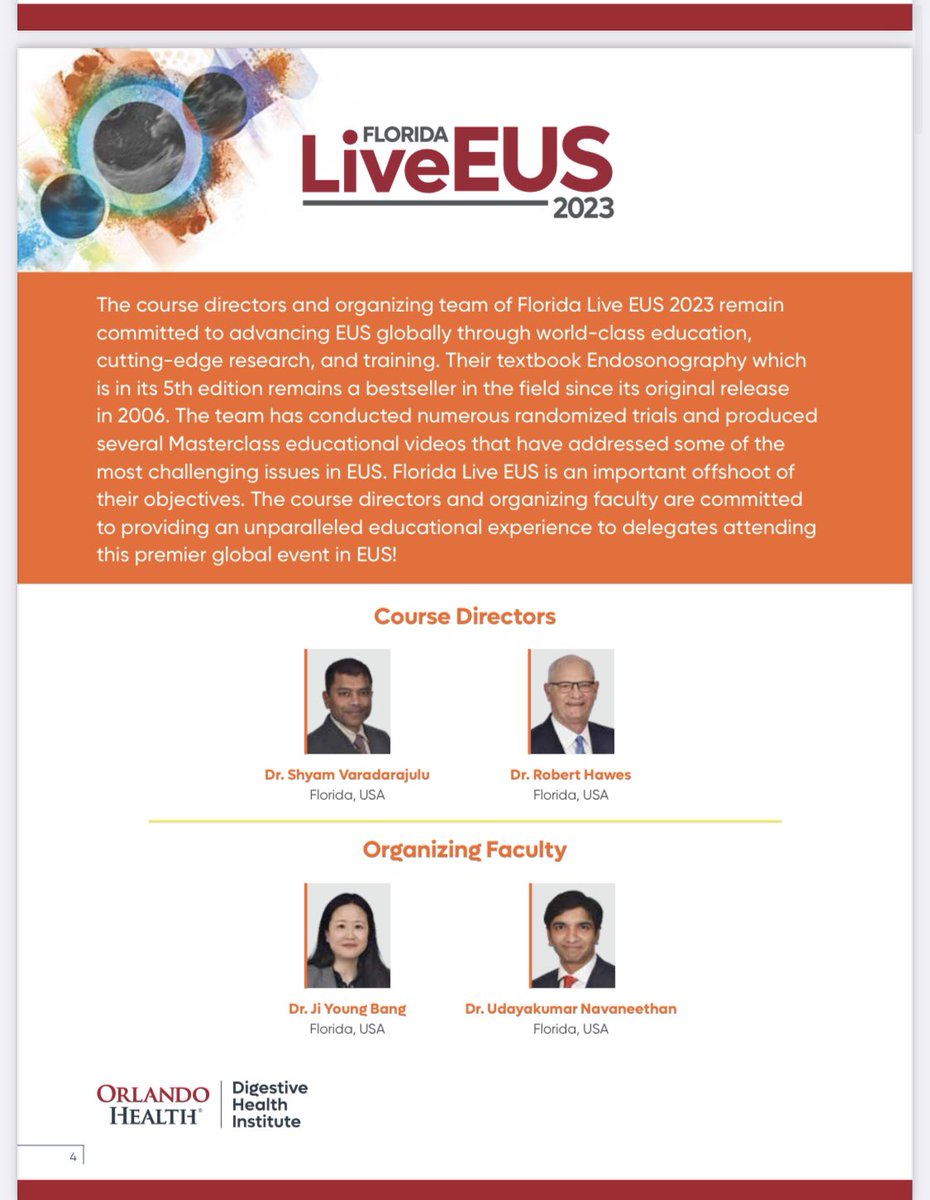 neilRsharmaMD's tweet photo. Thu Aug 17, 2023 - Sat Aug 19, 2023
Florida Live EUS
Return of the largest, dedicated EUS conference in the world ๐ฅ
Renowned international faculty. Comprehensive course with live, didactic, and hands-on
Register here:
https://t.co/UKsjPVPfWJ
#GITwitter #Endoscopy #MedEd https://t.co/jKbnPKEILK