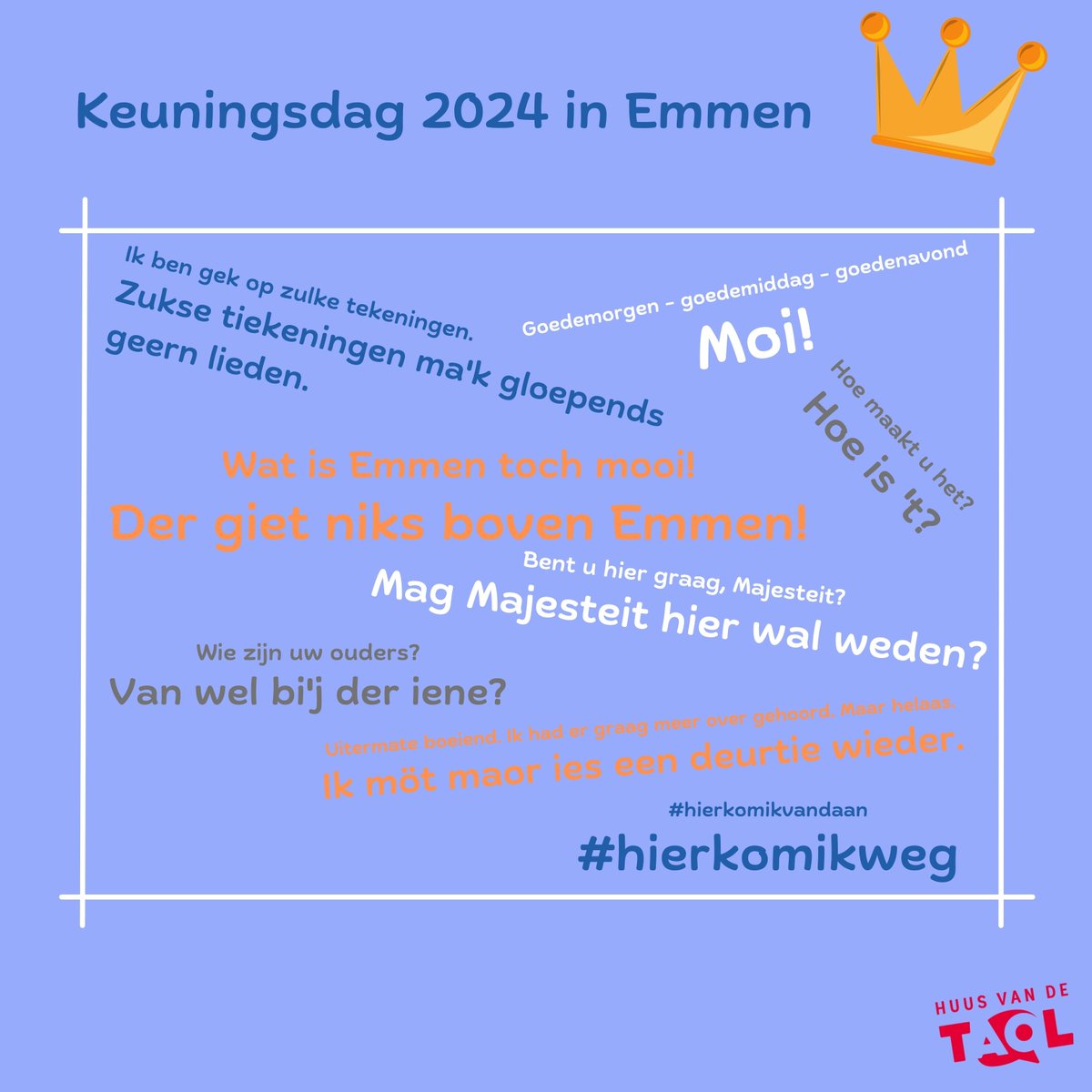 Alvast wat taoltips veur oeze keuninklijke femilie 👑.
#koningsdag2024 #keuningsdag2024 #emmen #hierkomikweg #wiesmetdrents #wiesmetnedersaksisch