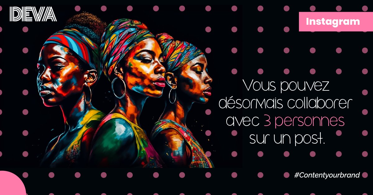 DevaAgency's tweet photo. Désormais, vous allez pouvoir collaborer avec jusqu'à 3 personnes sur vos posts Instagram.
Pour en savoir plus, https://t.co/bv9tjjqzTl
#contentyourbrand #devaagency #kinshasa #newtrends #Instagram #Kinshasa #digitalagency https://t.co/s6oyRGPPpK