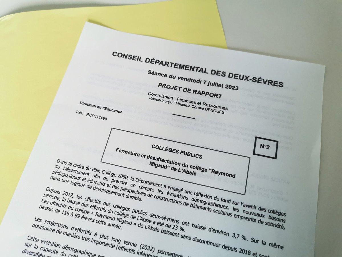 Enterrement de 1ere classe pour le collège de l'Absie ! Enfin, si l'État le décide également !  La majorité départementale vient de voter la fermeture du collège sur la base de baisses démographiques mais ce sera vrai à plein d'endroits du territoire alors demain, à qui le tour ?