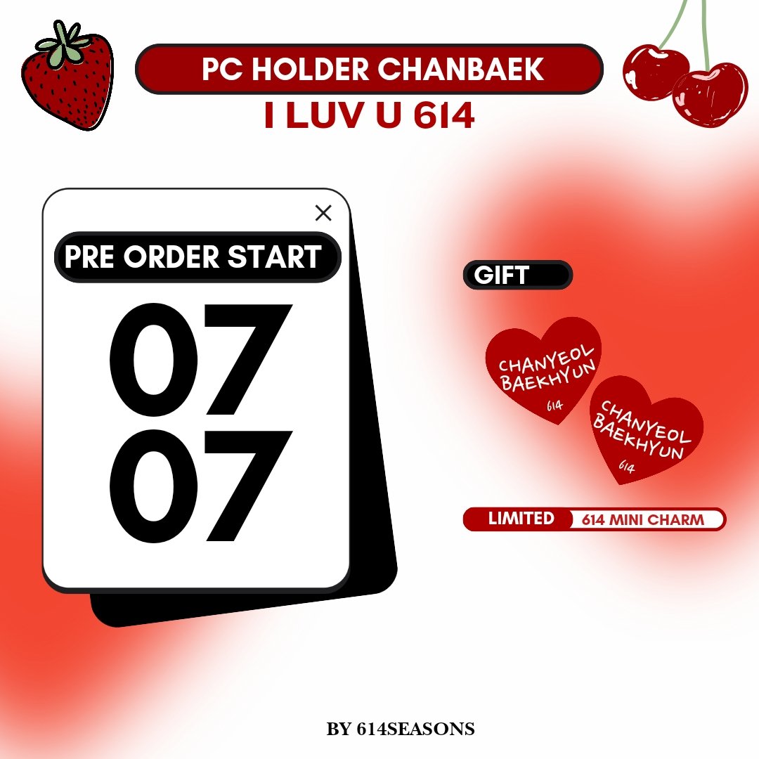 myvalentine61's tweet photo. [likes &amp; retweets are appreciated!❣️]

🍓🍒 Open Pre-Order PC Holder " i luv u 614" by @614seasons
Periode PO 07 Jul - 31 Jul 2023

💳 Price: 65k
📥 DP: 40k
📍Jakarta
📦 JNE/Shopee

Gform: https://t.co/PAR6Ajz6R6 https://t.co/ffBVYmqqoY