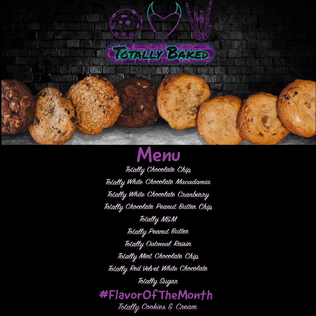 TotallyBakedSA's tweet photo. Menu! 🍪💜🤘 https://t.co/TFZFAlPHRX