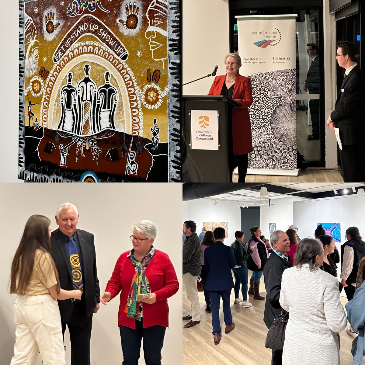 PVCShawnWalker's tweet photo. A fitting way to celebrate NAIDOC Week at the opening of @SQLandscapes and @unisqaus 2023 First Nations Art Competition Exhibition.
Congratulations to all the artists ππΌ ππΌ
#naidoc2023 #firstnationsart #ForOurElders #sqlandscapes #unisq https://t.co/iavZeIov8R