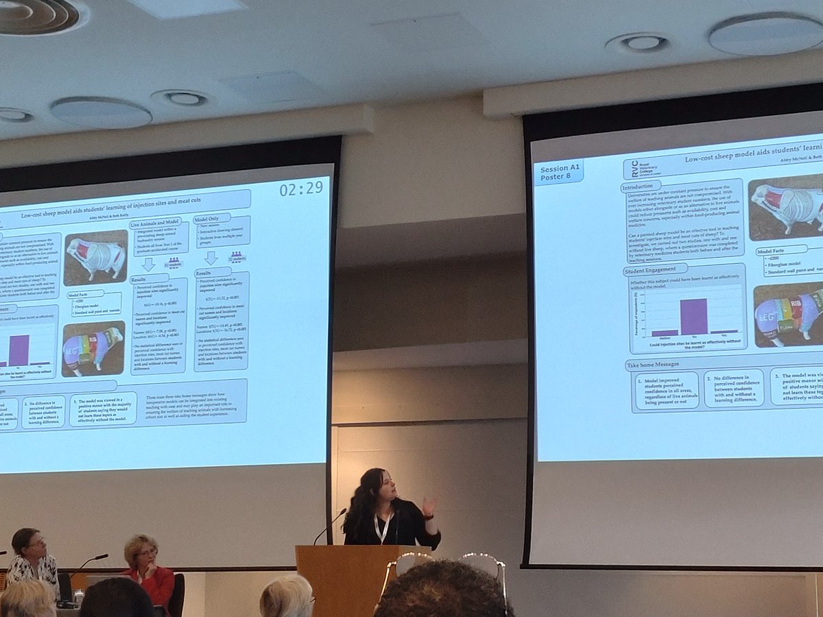 Royal Veterinary College (RVC) (@royalvetcollege) on Twitter photo š©āš Final year vet student, Abby McNeil, did an excellent poster presentation at the #VetEd2023 conference in Edinburgh yesterday on her research project āLow-cost sheep model aids studentsā learning of injection sites and meat cutsā <a href="/VetEd2023/">VetEd2023</a>
ā”ļø Study: rvc.uk.com/abby-mcneil-st⦠š©āš Final year vet student, Abby McNeil, did an excellent poster presentation at the #VetEd2023 conference in Edinburgh yesterday on her research project āLow-cost sheep model aids studentsā learning of injection sites and meat cutsā <a href="/VetEd2023/">VetEd2023</a>
ā”ļø Study: rvc.uk.com/abby-mcneil-stā¦